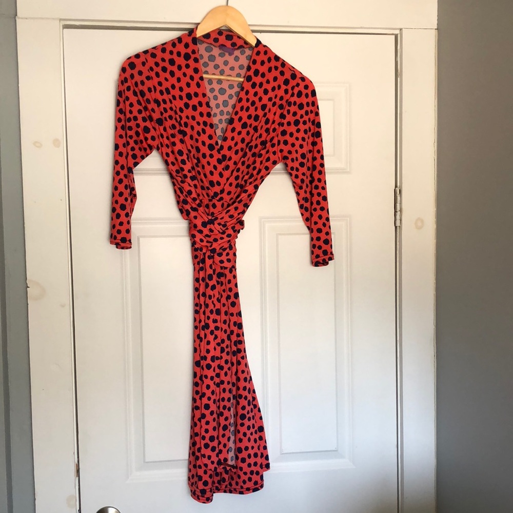 Flattering, Bold, Faux Wrap Dress